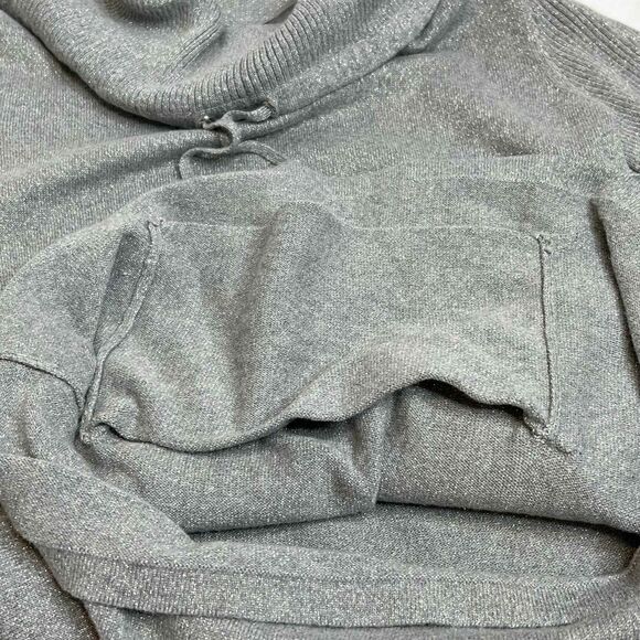 Karl Lagerfeld metallic silver cowl neck sweater size S - Picture 13 of 16